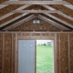 Interior shelf over cantilevered roof